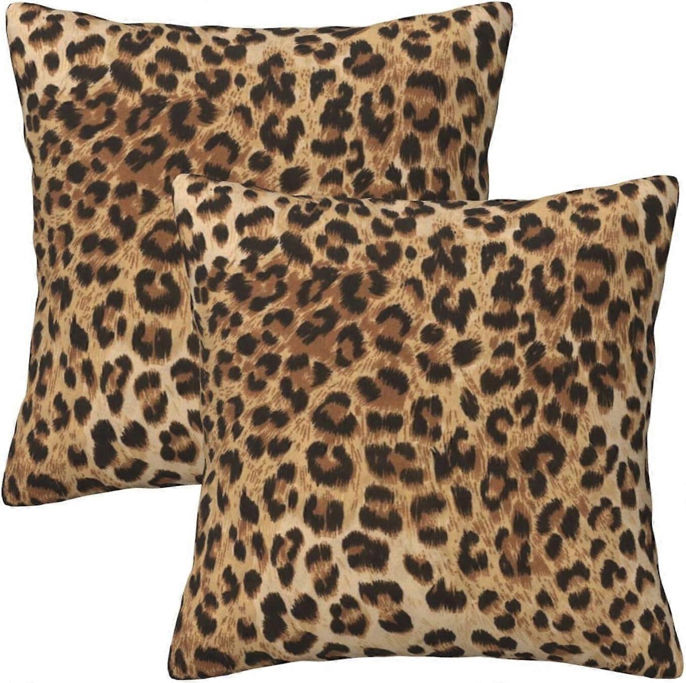 leopard kuddfodral 18x18 i soffa örngott set av 2 moderna dekorativa fyrkantiga prydnadskuddar för hem vardagsrum sovrum säng kudde utomhus
