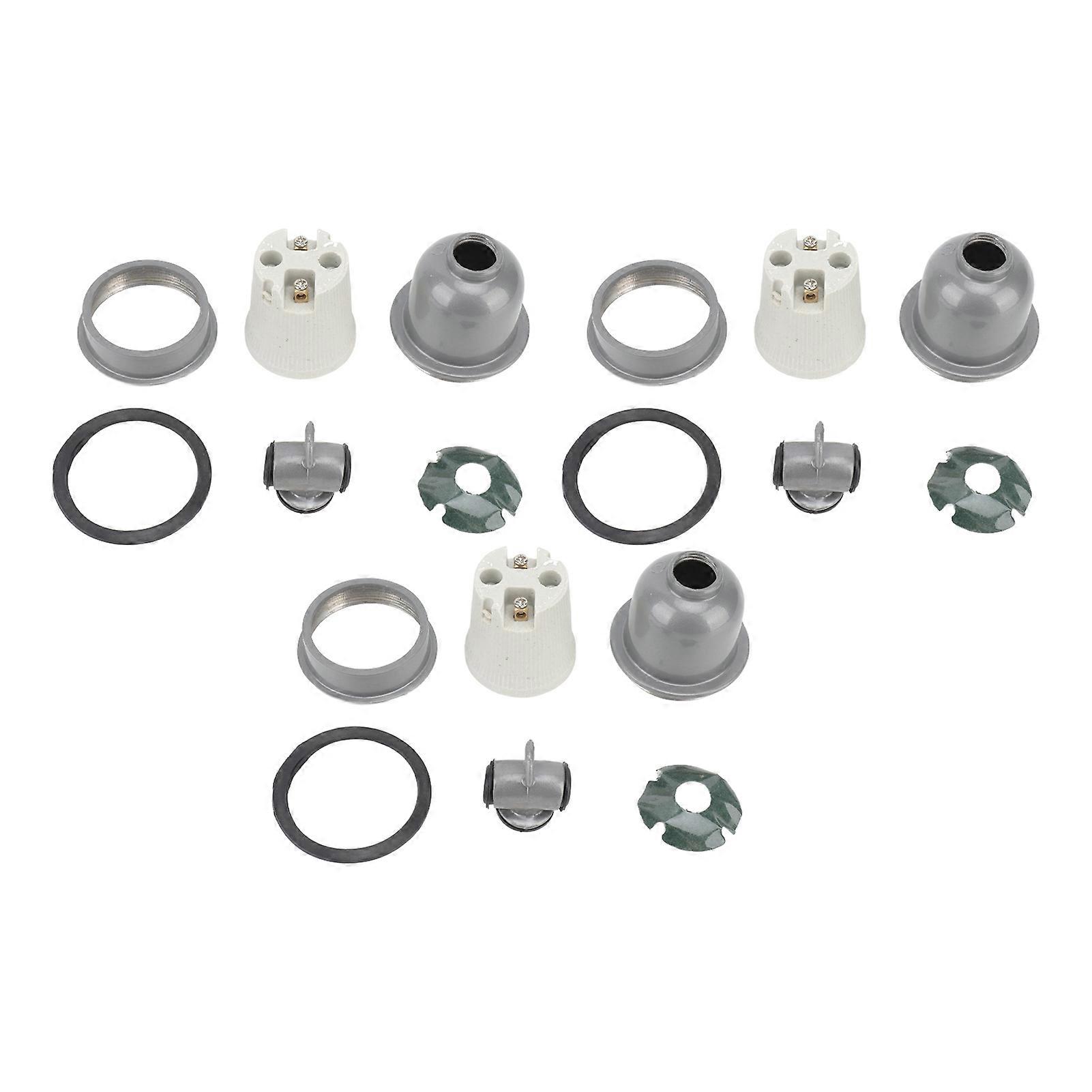 3PCS E27 Interface Lamp Socket Waterproof Thermal Insulation Small Tee Ceramic Light Holder