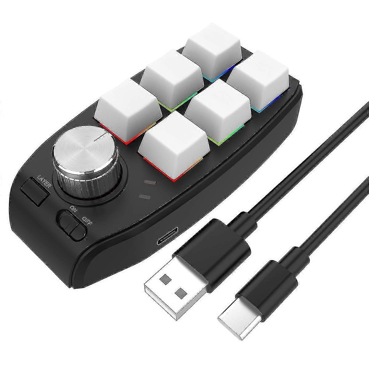 Usb Custom Programming Macro Knob Keyboard 6 Keys Copy Paste Mini Button Compatible Photoshop Gaming Mecha_Sep