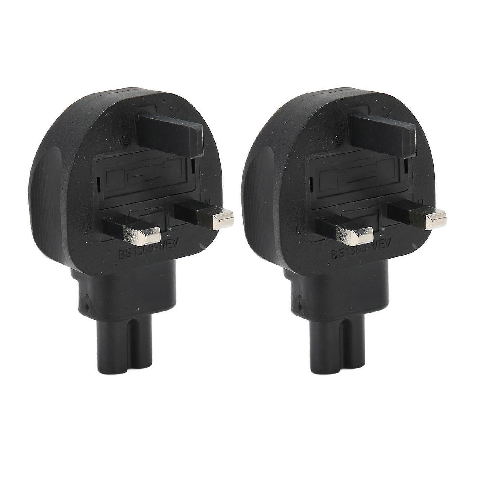 2pcs UK Plug to IEC 320 C7 Power Adapter Universal Standard Heavy Duty Computer Power Adapter 100?250V