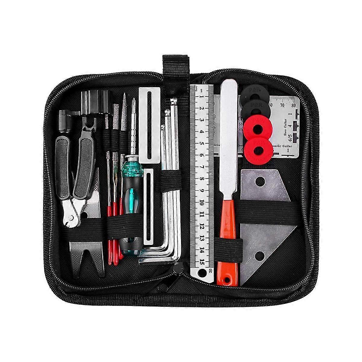 Guitar Cleaning And Maintenance Tool Set Guitar Three-in-one Stringer Leveling Ruler Fret Grinding