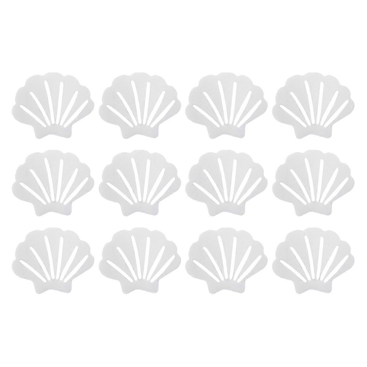12pcs Appliques Shell Shape Prevent Slippery Surface for Bathroom Toilet Kitchen