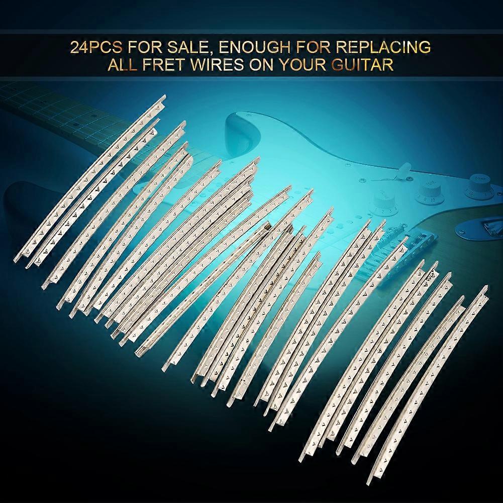 24pcs Guitar White Copper Fret Wire Fretwire Set Accessory for Electric Guitars