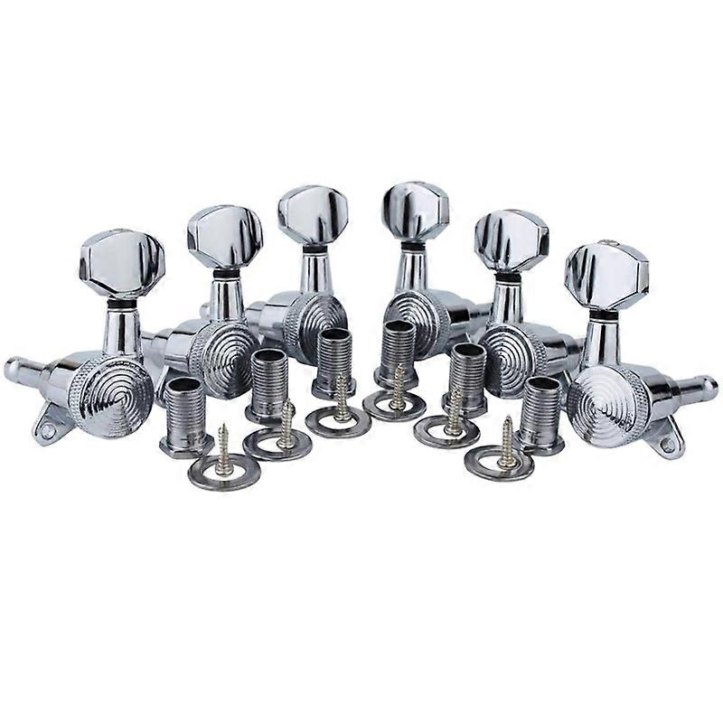 6Pcs 1:18 Ratio Lock String Tuning Key Pegs Machine Heads with Hexagonal Handle
