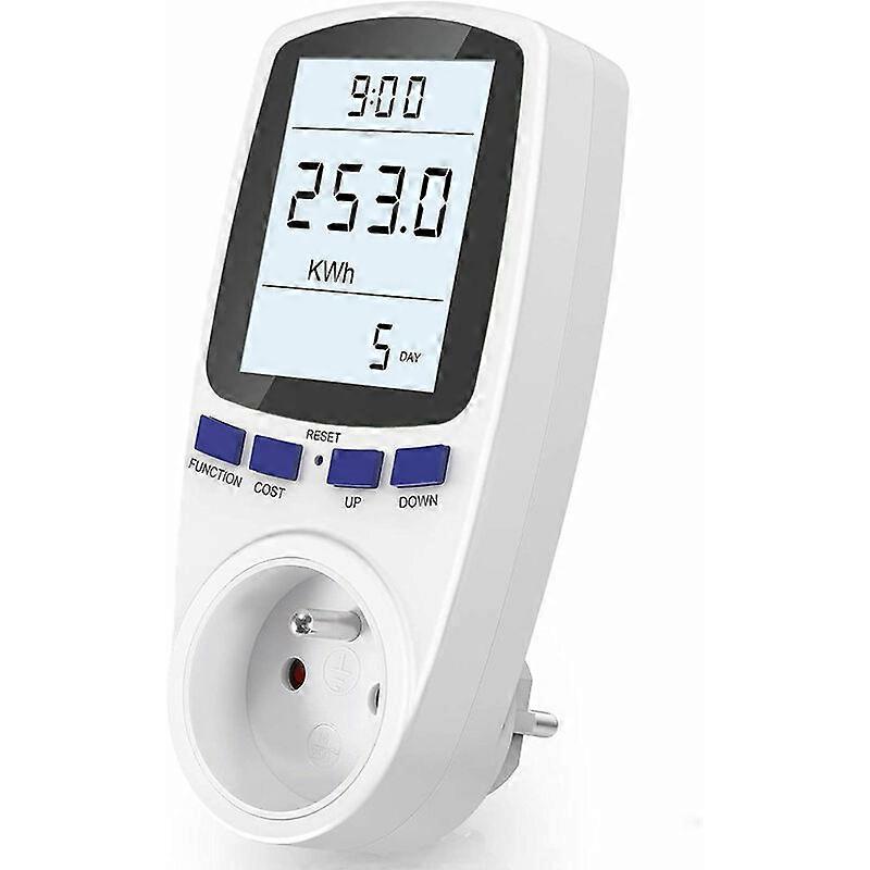 1pc AC 185V 264V Elektrische Meter Socket Elektrische Meter Power Meter Socket Stroomverbruik Monitor Socket met LCD-scherm