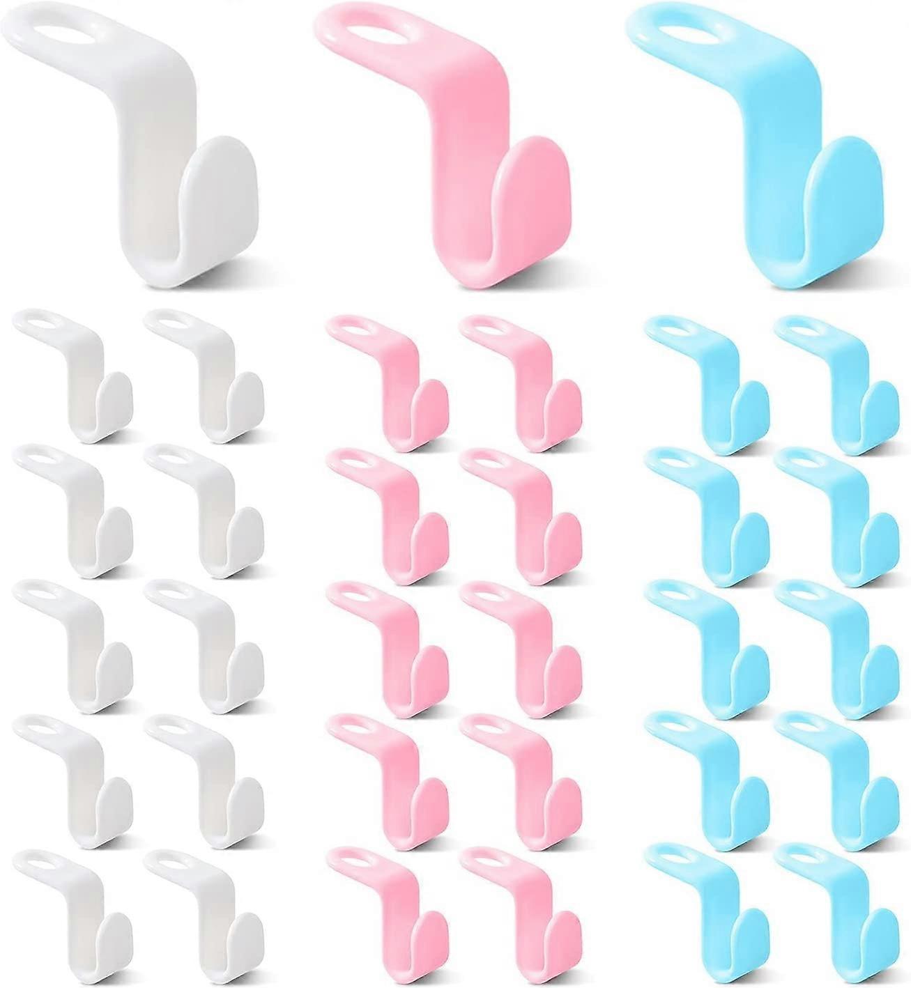 Closet hanger connecting hooks household stackable hooks (sky blue) 56 pieces