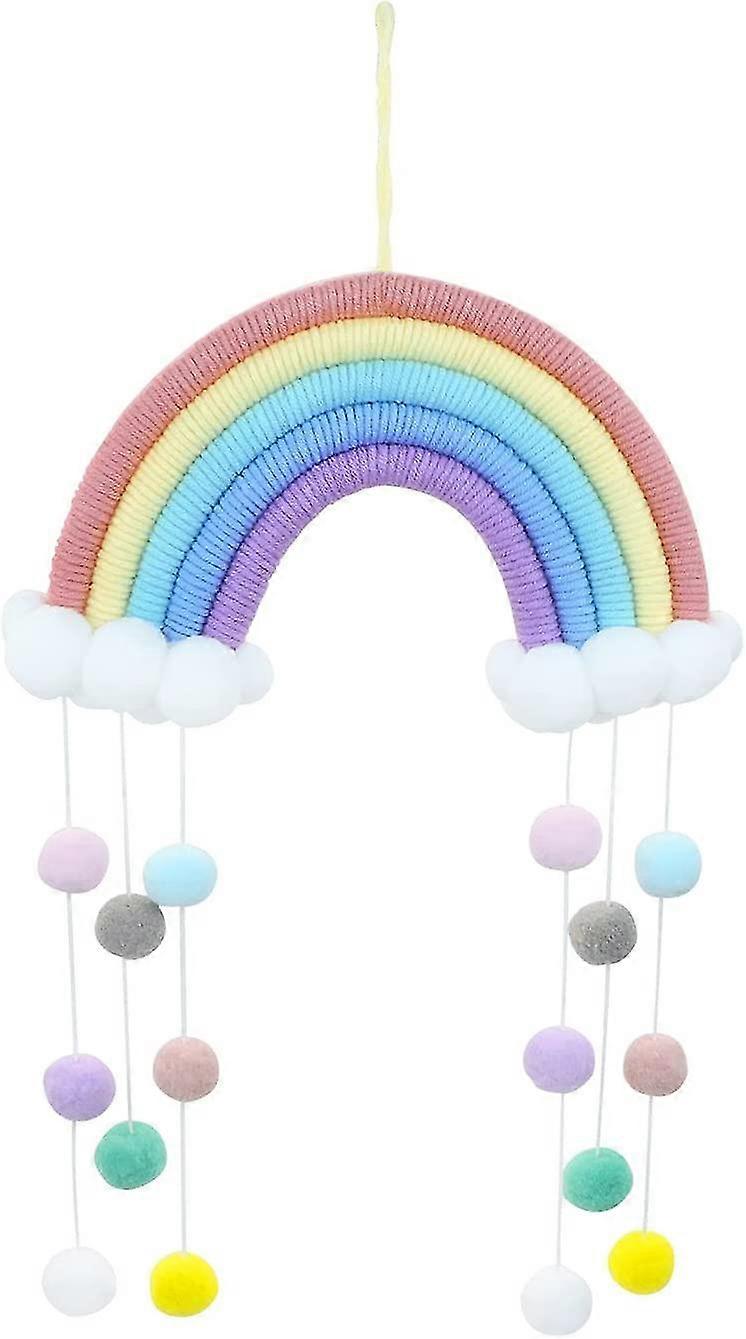 Rainbow Tapestry Clouds, Hand-woven Hanging Decor (cloud)