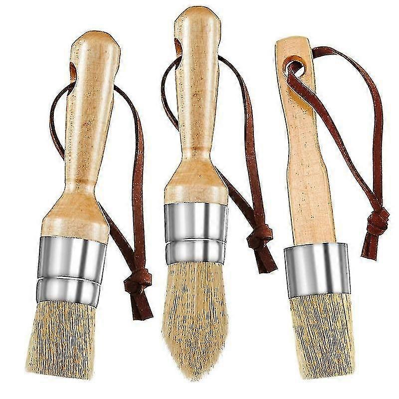 3-pieces flat pointed and round, chalk wax, paint brushes
