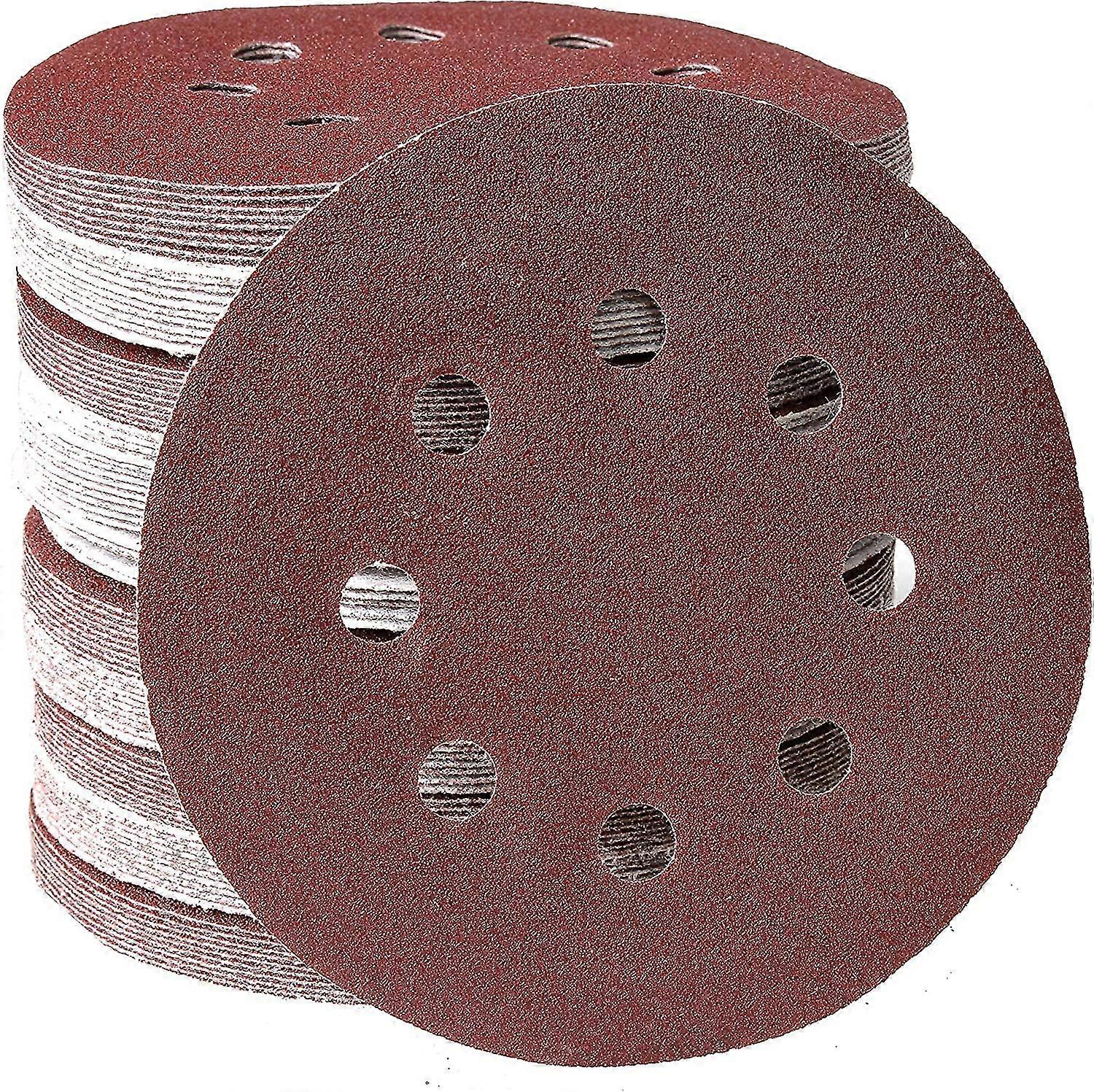 100pcs 125mm Sanding Disc For P80/p120 Grit Orbital Sander, 8 Hole Hook And Loop Disc With Velcro, Color:p80 Thisnde To_Th Happy H