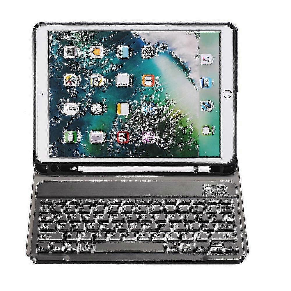 For Ipad Pro 10.5-inch (2017) 2-in-1 Bluetooth Keyboard With Removable Leather Stand Protective Case And Pen Slot_L25