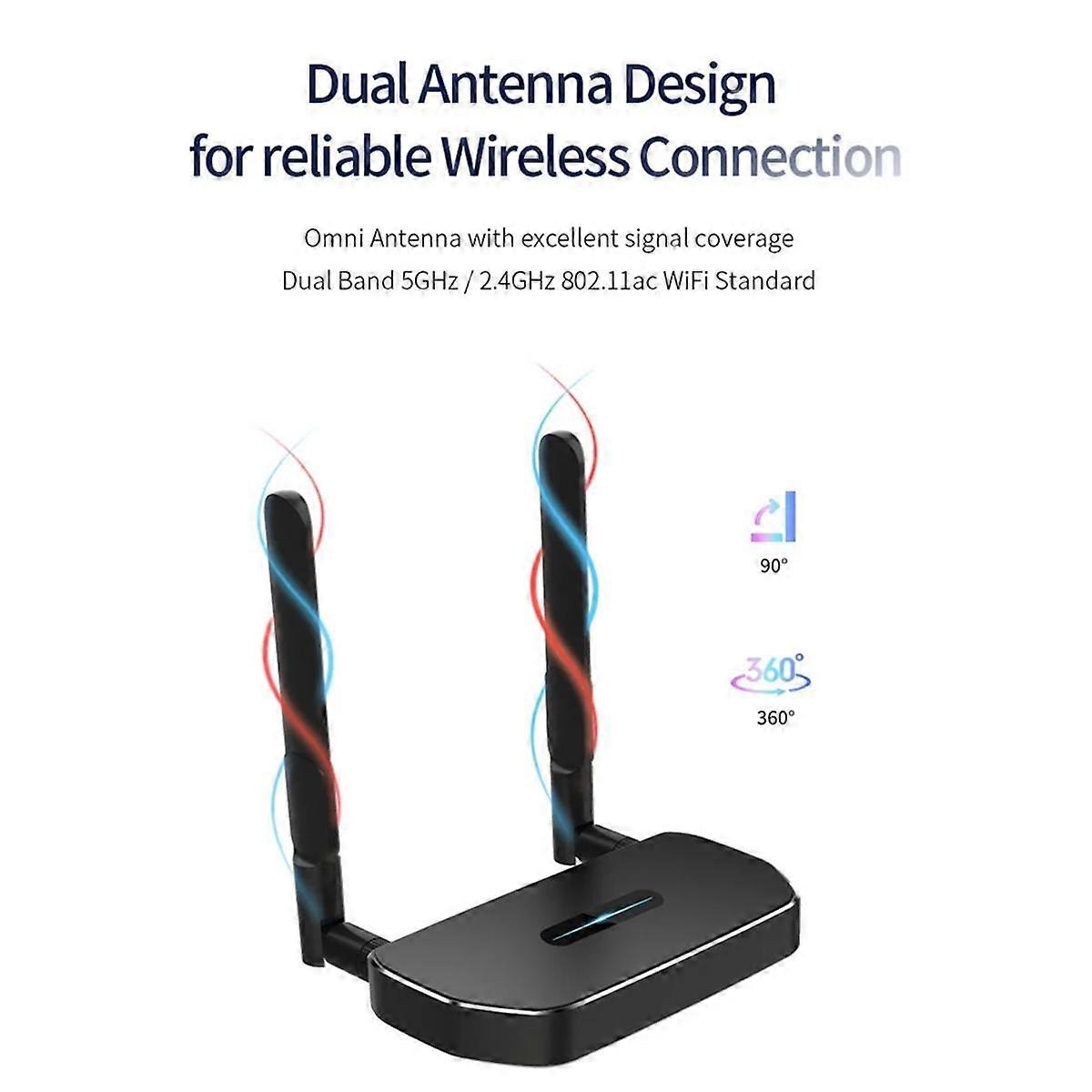 5G 4K Wireless -Compatible Video Transmitter Receiver Extender Display Kit Adapter Dongle for TV St