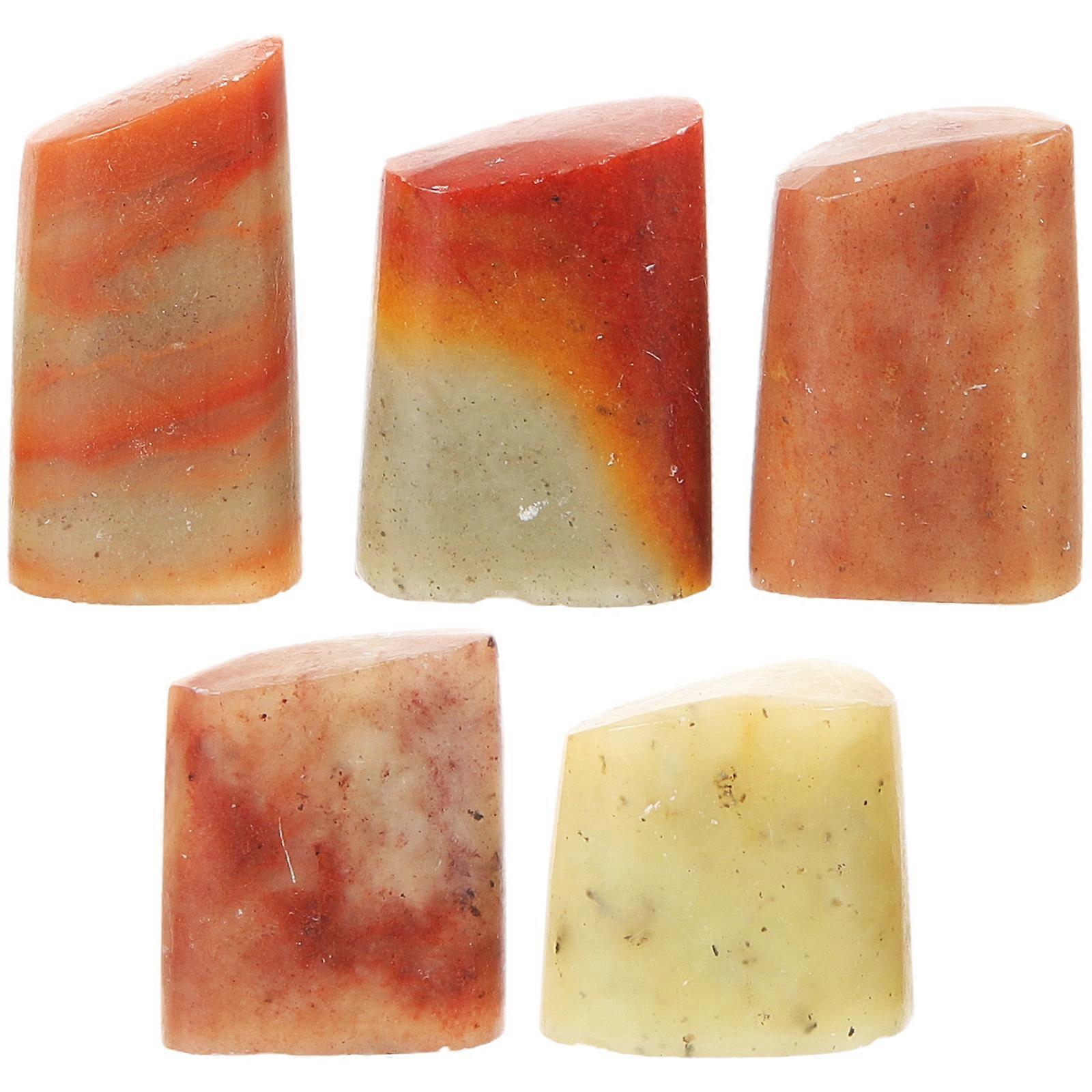 5pcs Chinese Seal Stone Chop Seal Calligraphy Stone Chinese Seal Tool Material (Random Style)