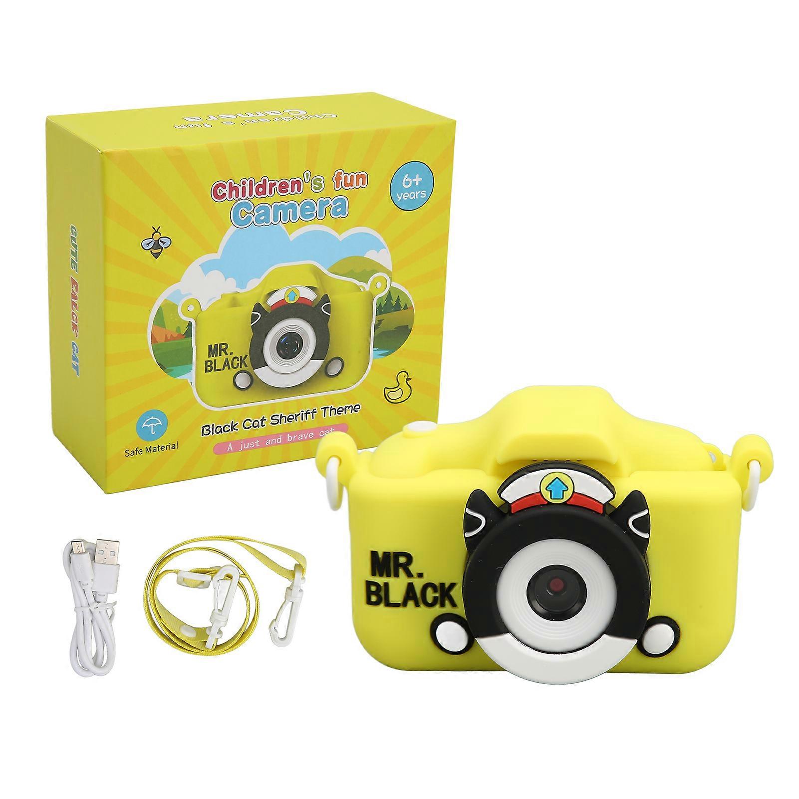 Kids Camera Yellow 2in Screen Front Rear Lens Video Recording Rich Filters Frames Toddler Camera for Kids Ages 3 to 10