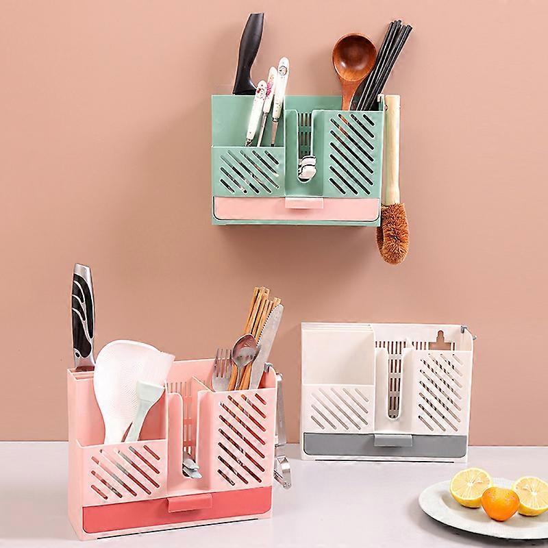 Cutlery Drain Chopsticks Spoon Holder Wall Mounted Easy to Install Kitchen Utensils Chopsticks