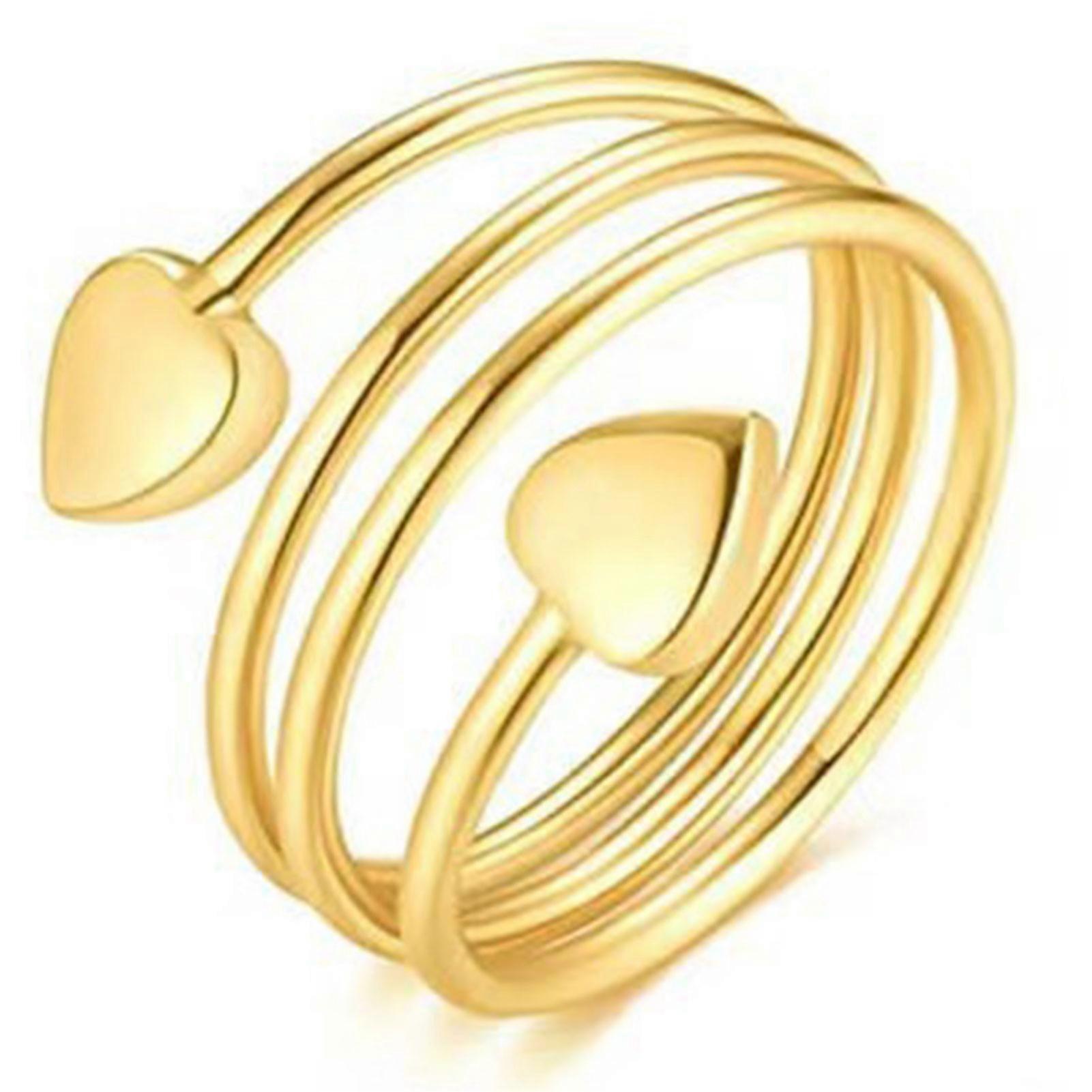 Love Heart Shape Magnetic Ring High-End Functional Adjustable Size Spring Ring for Woman Daily Matching