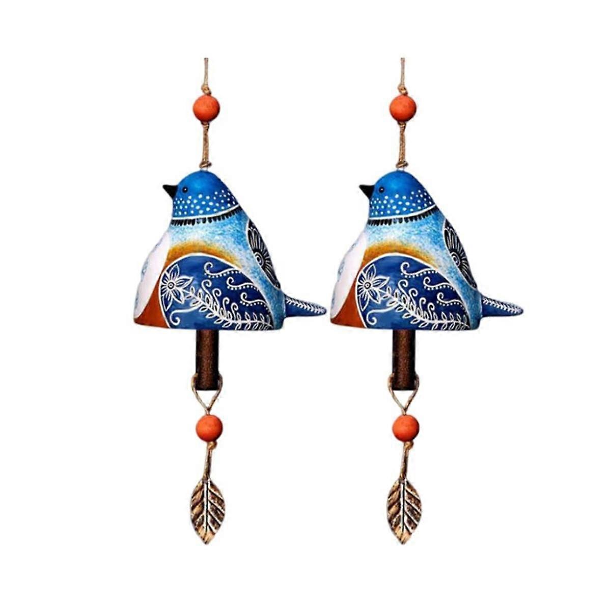 2PCS Bird Song Bell Bird Song Bell Wind Chime Bird Song Bell Garden Decor Hanging Rustic Wind Chime