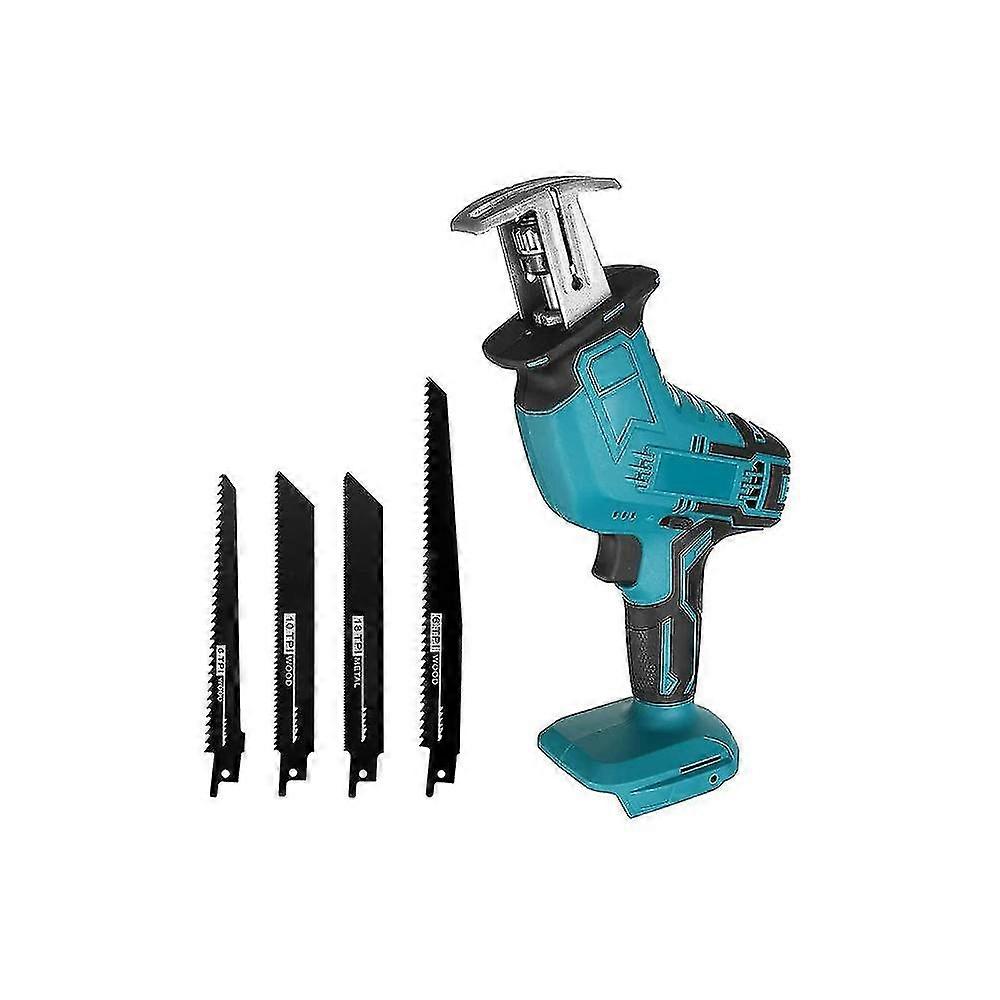 Cordless Reciprocating Saw With 4 Saw Heads, For Metal/wood/pvc Pipe/tree Cutting(batteries Not Included)