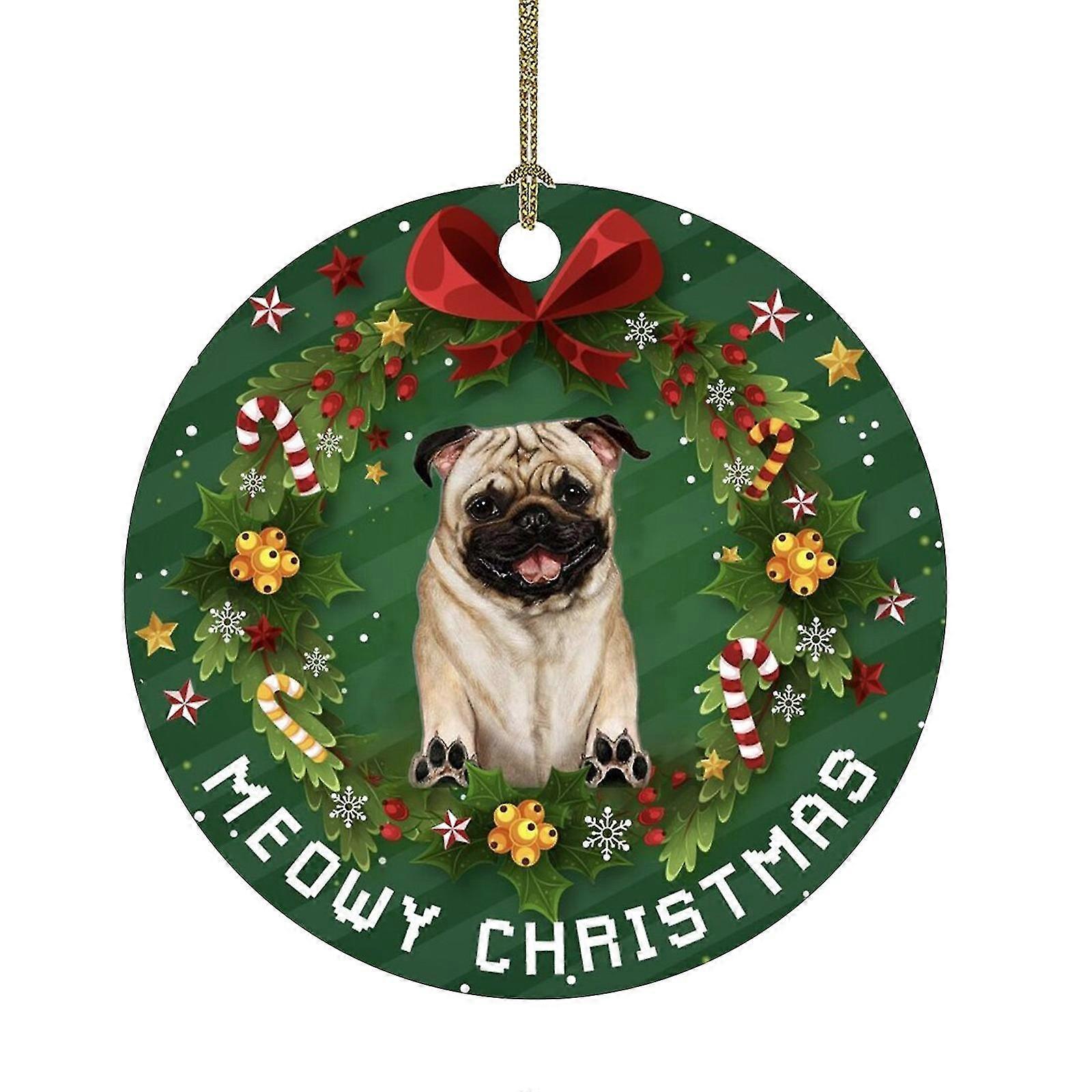 عيد الميلاد مضحك الديكور عيد الميلاد الكلب نمط قلادة عيد الميلاد شجرة الحلي