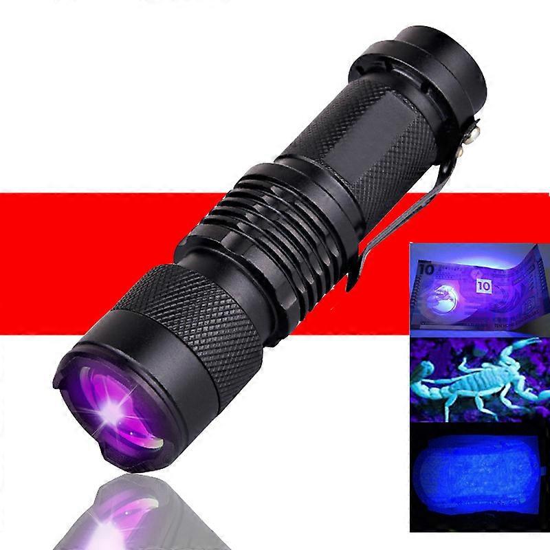 Led Ultra Violet Uv 365/395 Nm Blacklight Flashlight Inspection Lamp Torch Detector