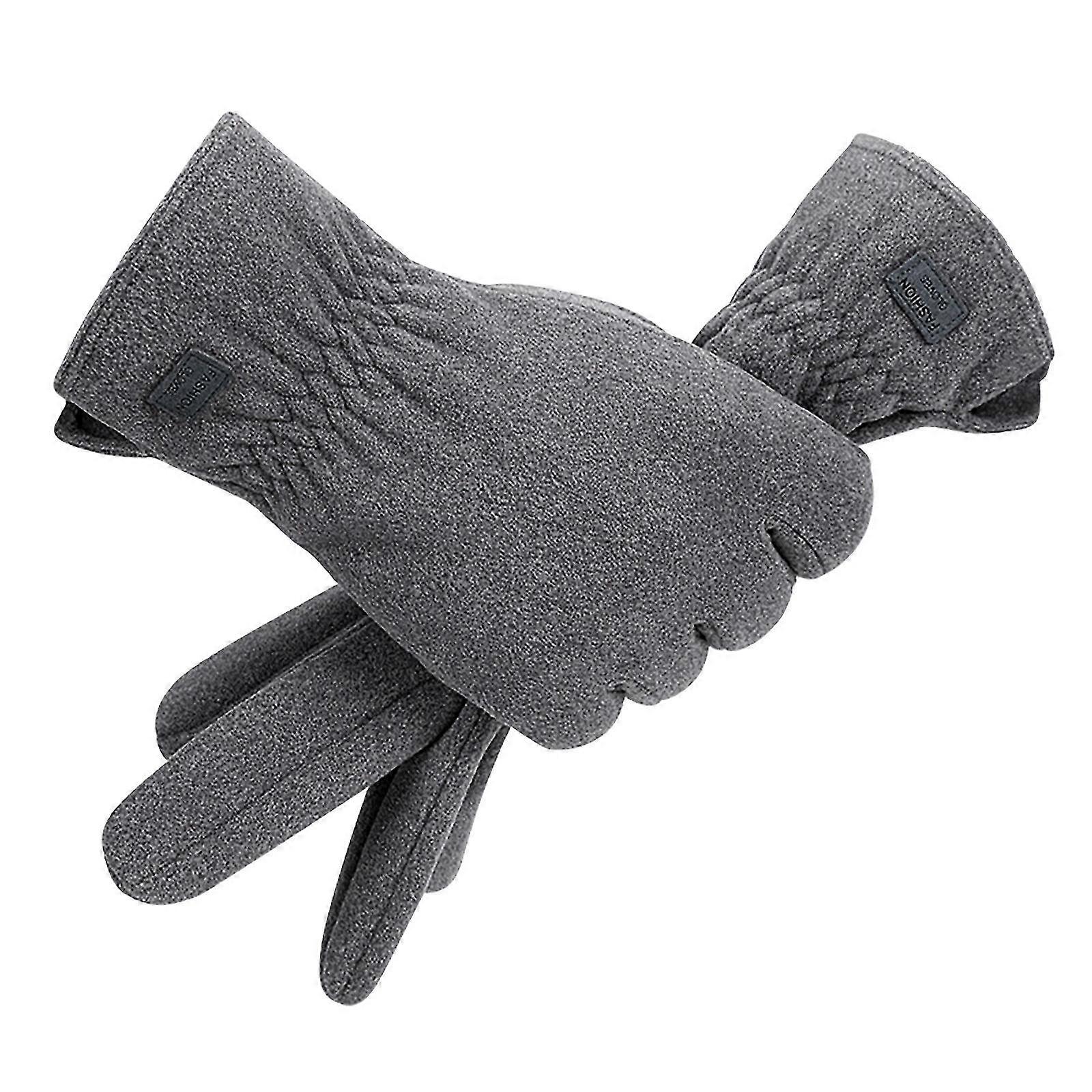 Self-heating Screen Warm Gloves Outdoor Solid Color Split Finger Gloves