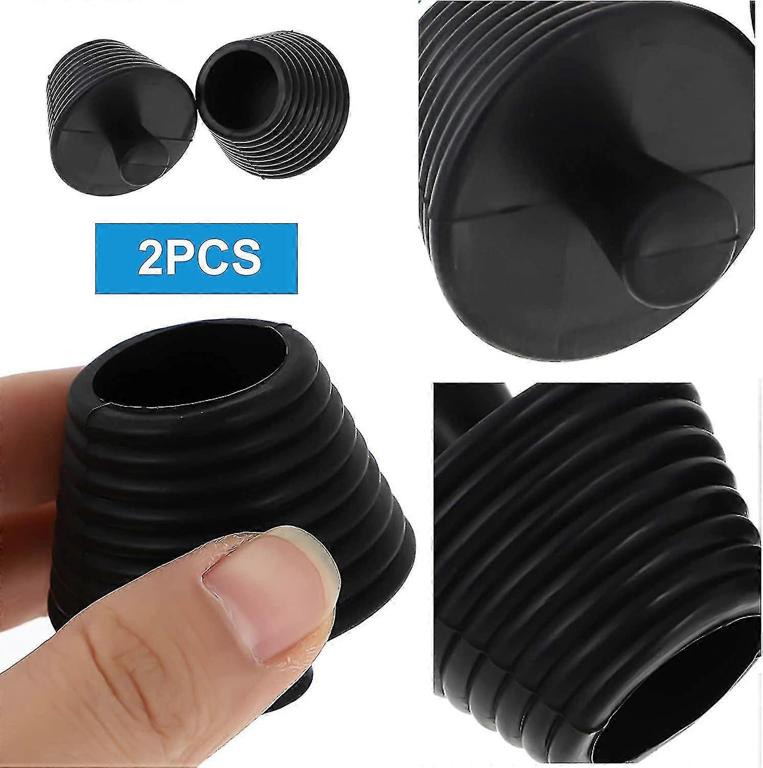 2pcs Universal Silicone Sink Plug (black)