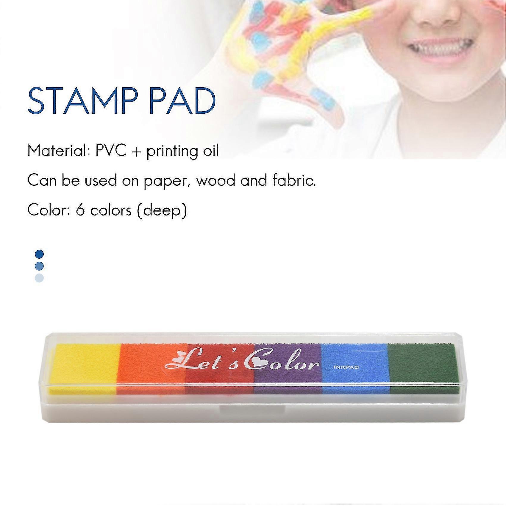 Multi 6 Color Ink Pad Inkpad Rubber Stamp Finger Print Craft Non-toxic Baby Safe