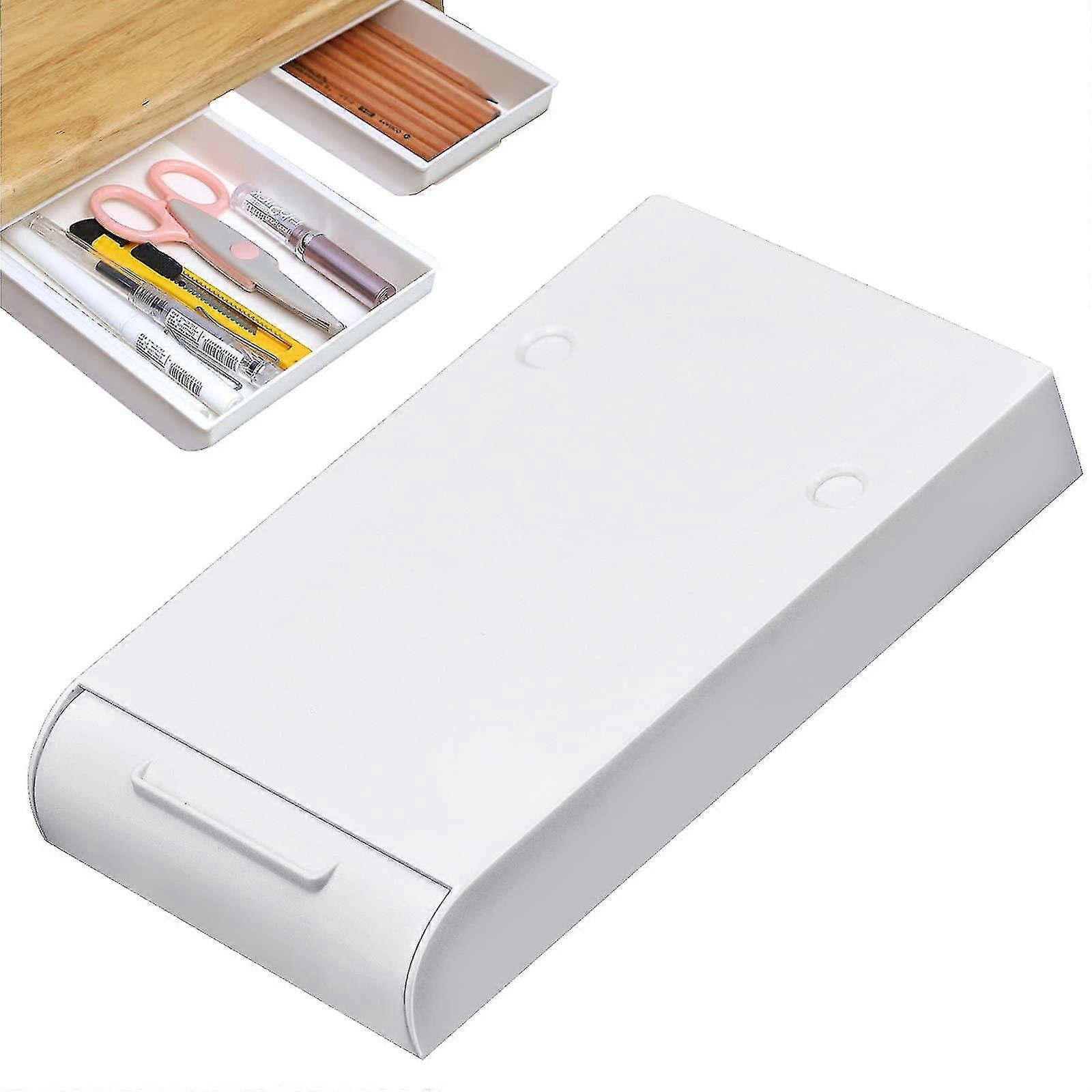 2 Pack Under Desk Drawer,self-adhesive Hidden Desk Drawer, Pencil Drawer Tray For Office, Home, School