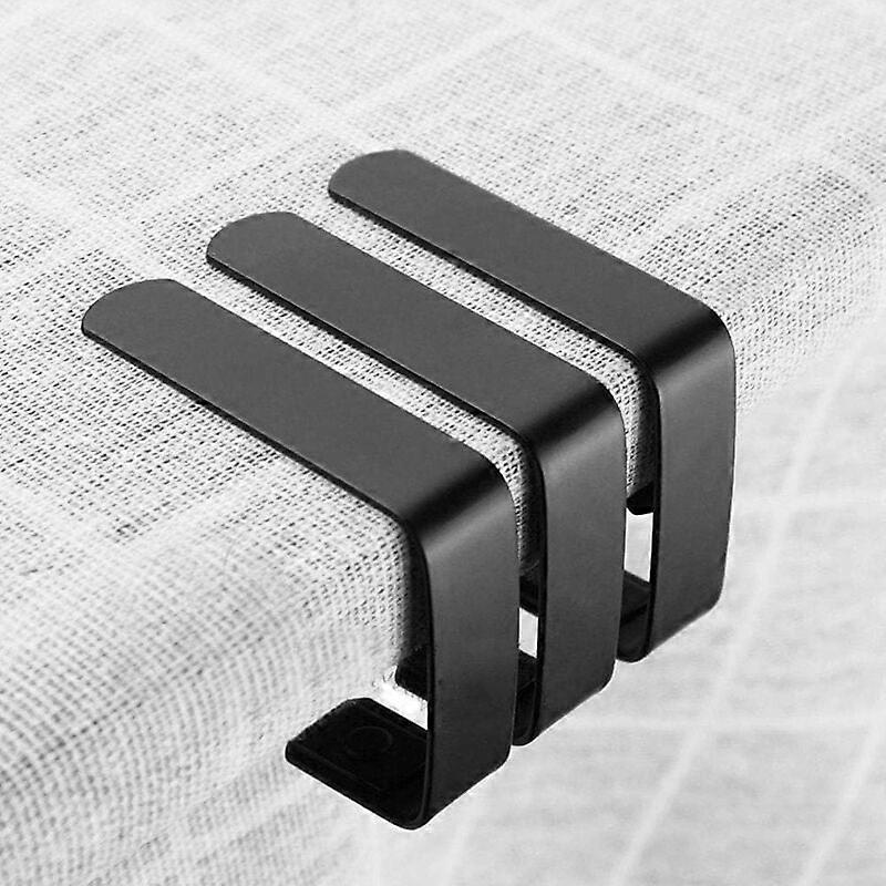 Tablecloth Clips, Non-Slip Triangular Stainless Steel Tablecloth Clip (Black),4Pcs