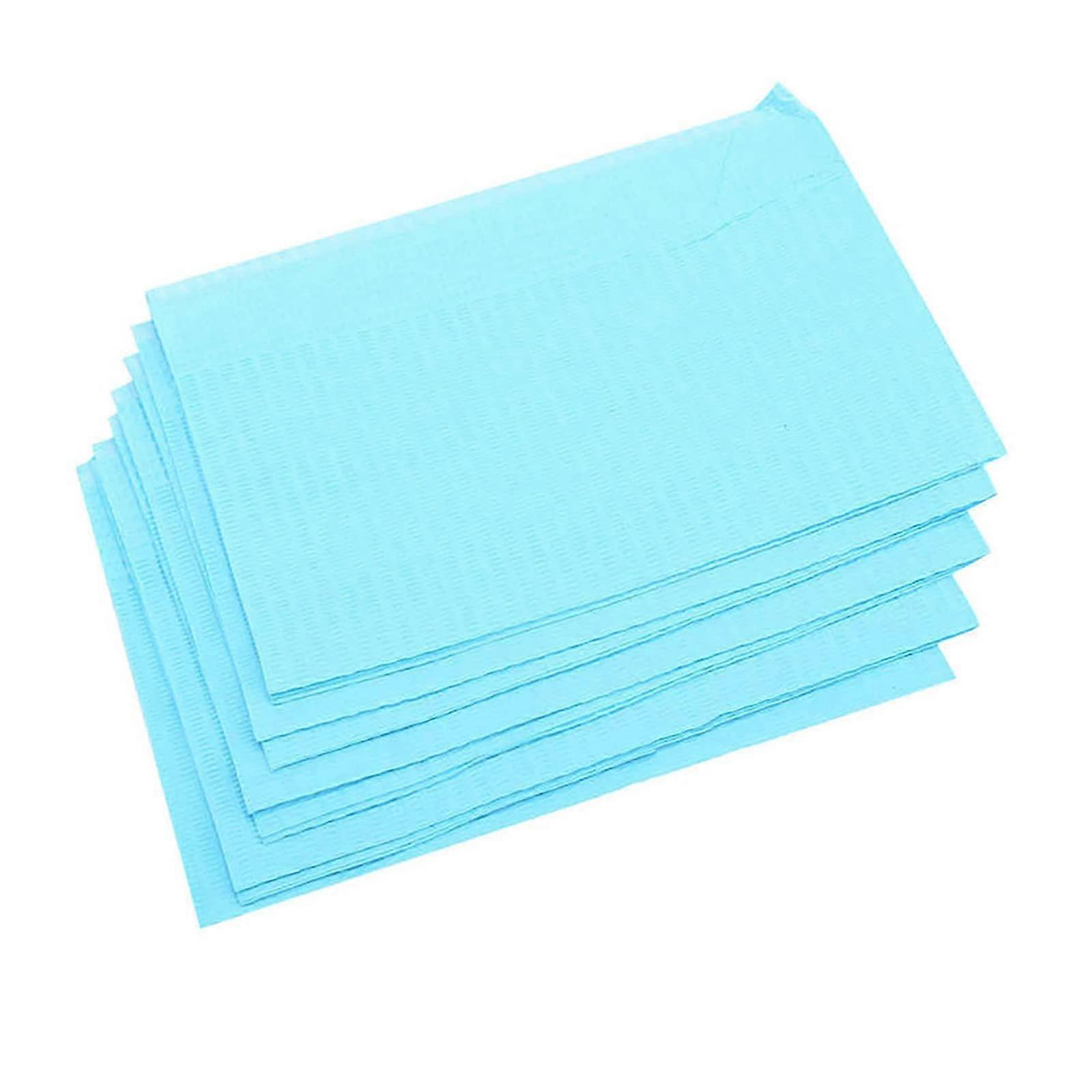 125pcs Dental Bibs Disposable Waterproof (Blue)