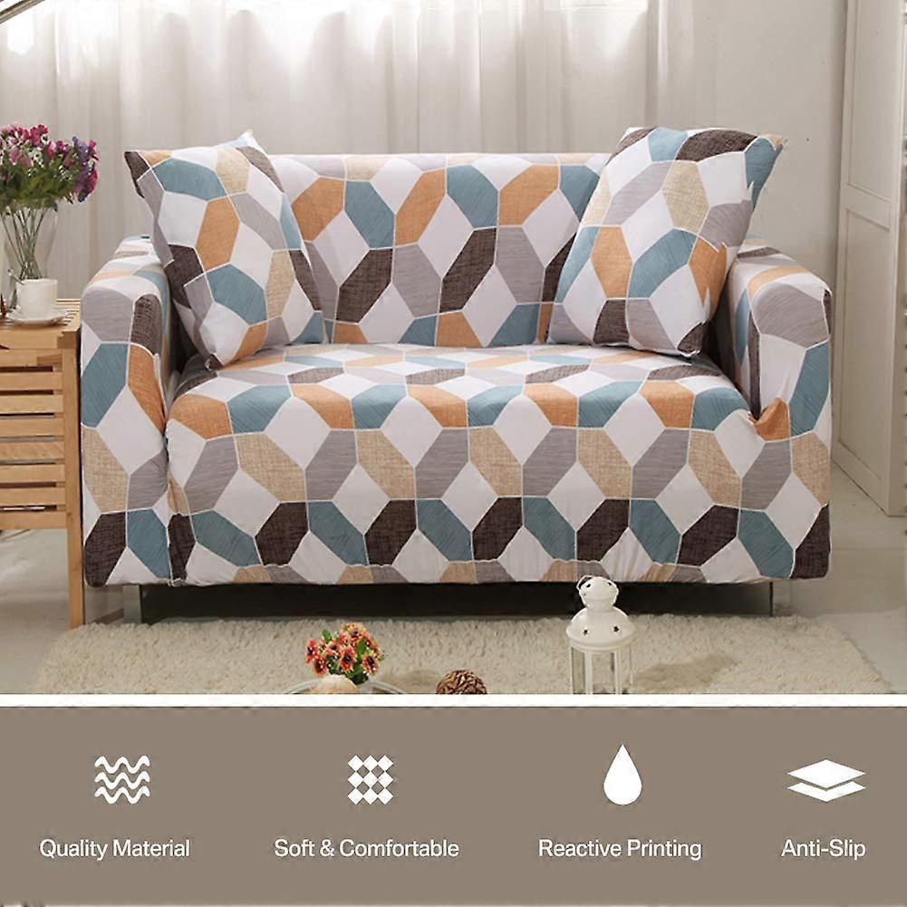 Printed Stretch Slipcover For Sofas - Spandex Furniture Protector (1, 2, Or 3 Seater)
