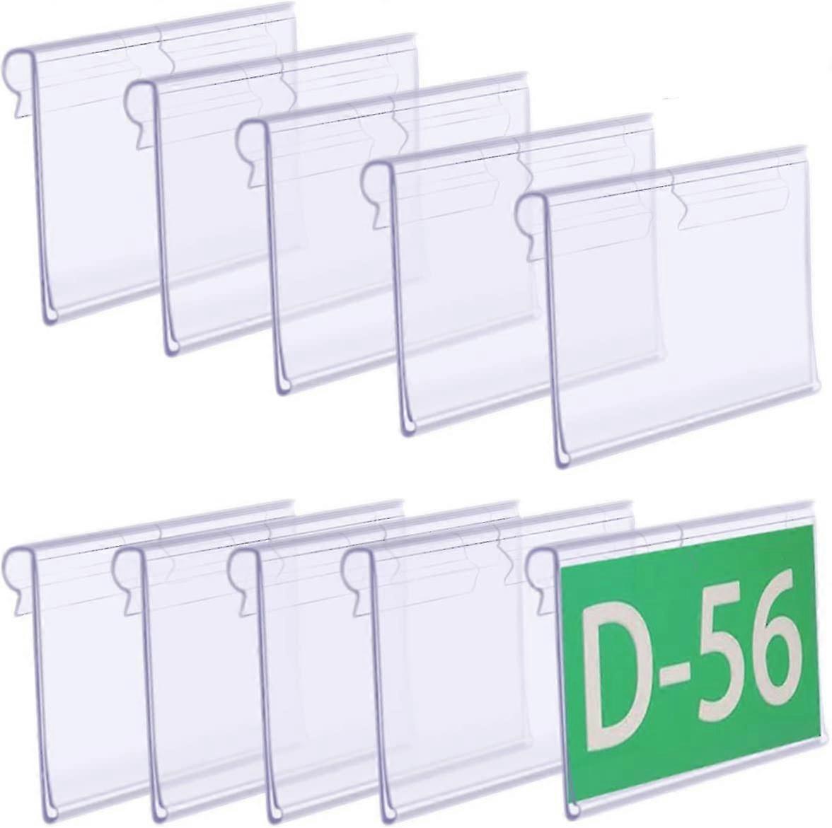 50pcs 80x42mm Clear Plastic Label Holders Retail Price Transparent Label Card Merchandise Display Sign