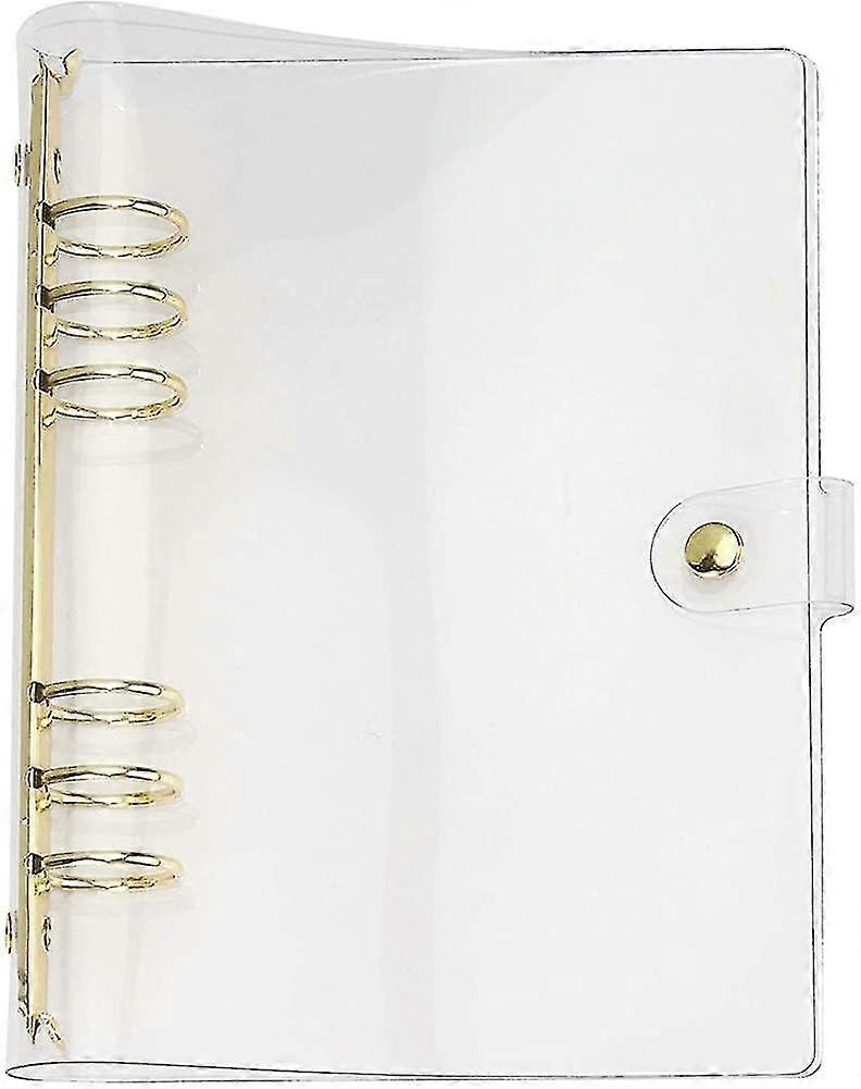 A5 Clear Notebook Cover Soft Pvc Binder Cover With 6 Extra Large Round Rings