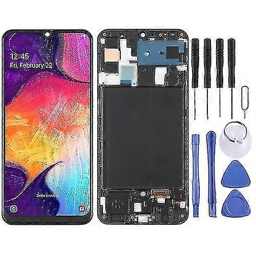 Samsung Galaxy A50 SM-A505 Digitizer Komplett montering Oled LCD-skärm med ram