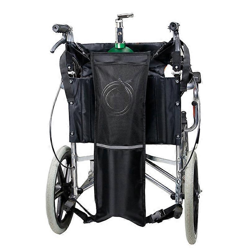 MIMIGO Oxygen Cylinder Bag for Wheelchairs with Buckles, Fits Any Wheelchair, Black (Fits Most Oxygen cylinders)