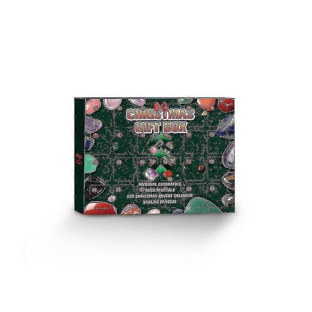 Xmas Calendar 24 Days Christmas Advent Calendar Box Rocks Minerals Ore Decoration Xmas Countdown Cal