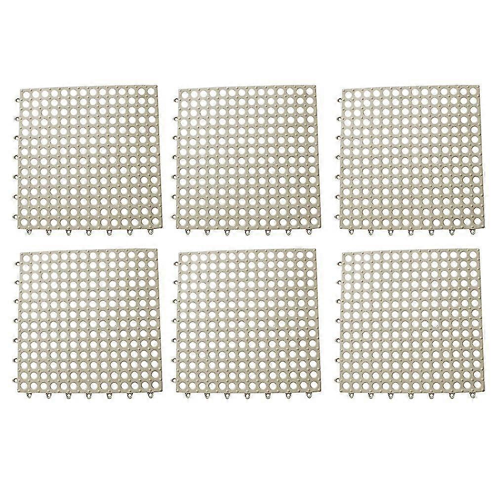 6 قطع المضادة للانزلاق الربط بولي كلوريد الفينيل الحمام المطبخ حصيرة 30x30 سم رمادي فاتح