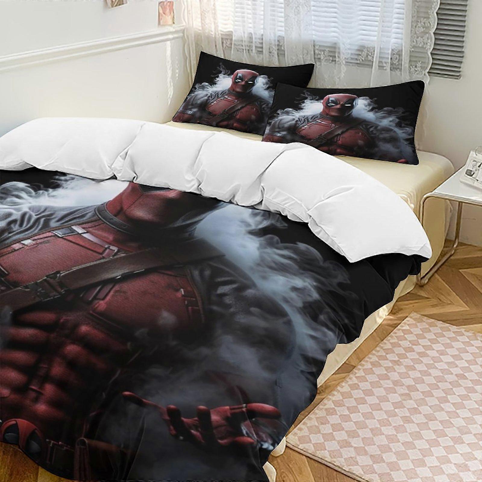 Bedding set Gs175 Deadpool Down Duvet Cover Microfiber Bedding Set Lightweight 3-Piece SetLightweight and comfortable SH175