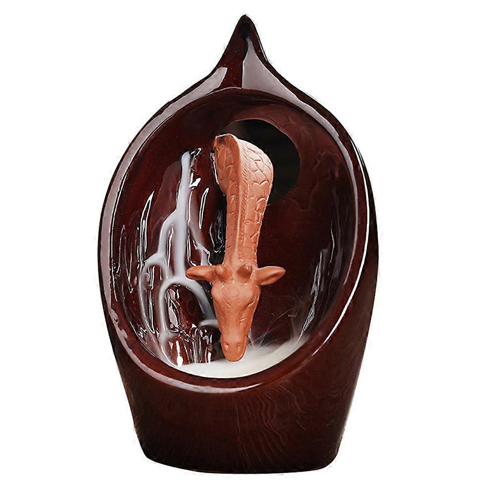 1pc Giraffe Ceramic Backflow Incense Burner Incense Cone Holder Desktop Decor