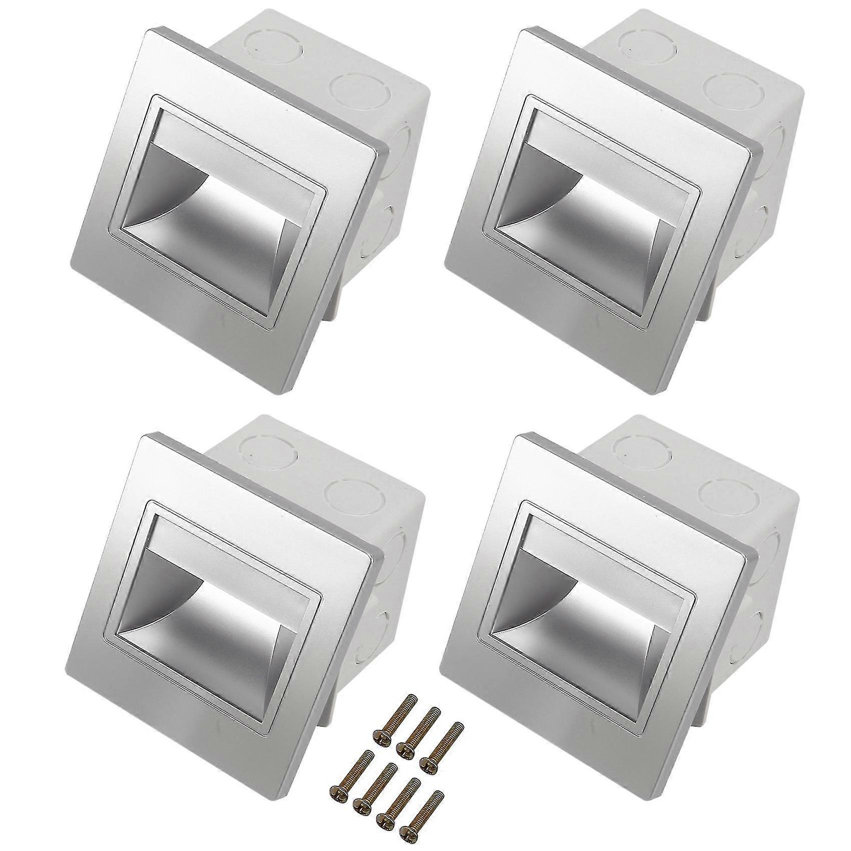 4 قطع درج الخفيفة أدى 3W أدى راحة الجدار ضوء القدم خطوة مصابيح داخلية الخلفية الإضاءة Nig