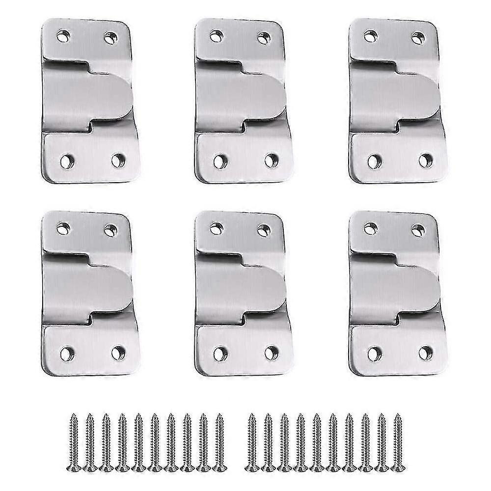 6 Pairs [12 Pack] Concealed Mounting Bracket Embedded Interlocking Hanging Loop Stainless Steel Wall Hardware To Hang The Photo Mirror Frame Backsplar