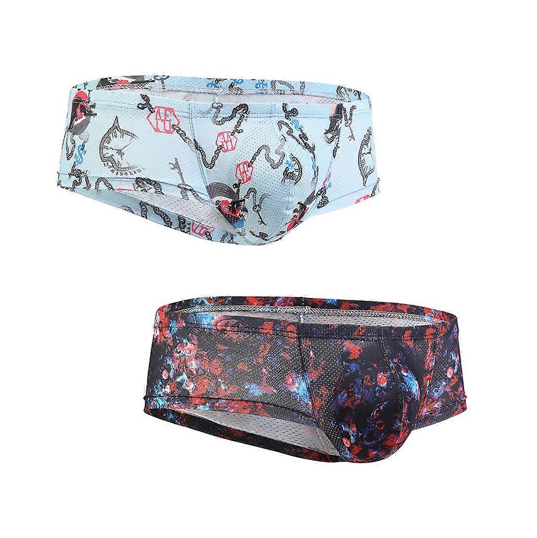 Herren Sexy Unterwäsche Low Waist Slips Resort Beach Badehose 2er Pack