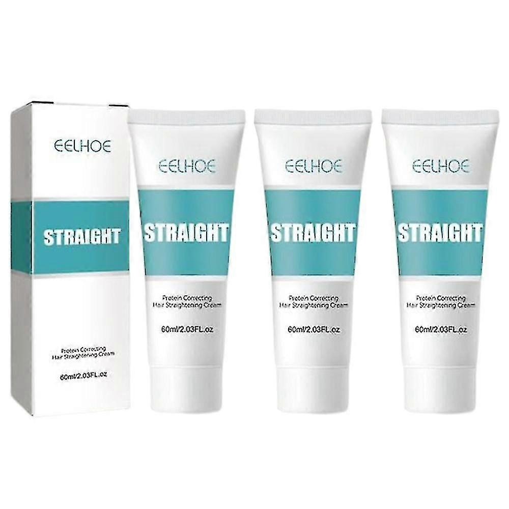 Permanent hårrettingskrem - 3 stk proteinkorrigerende hårrettekrem