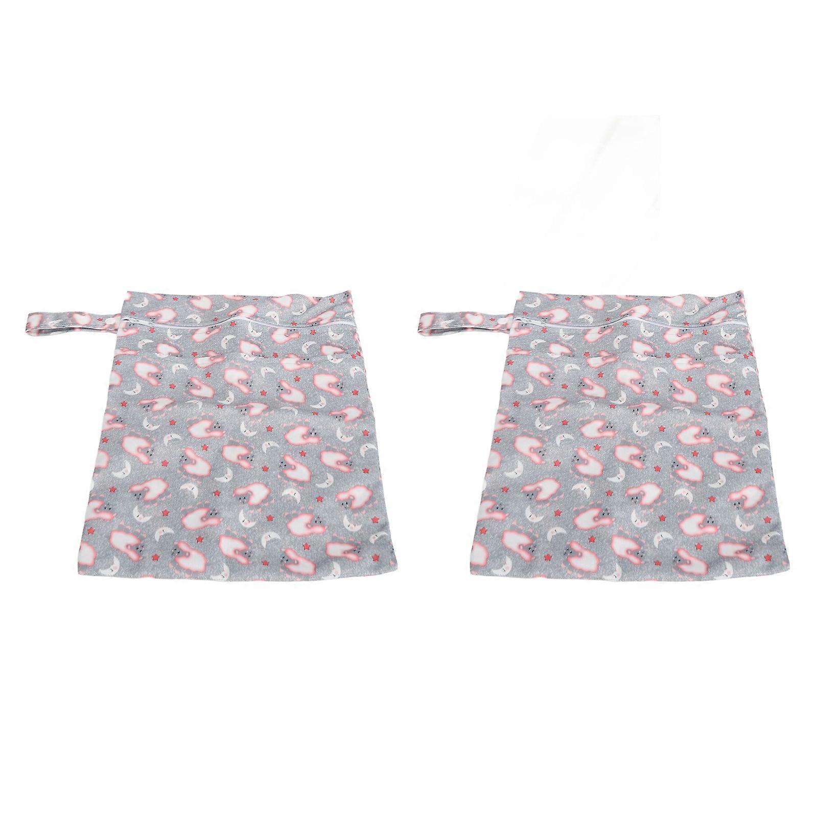 Wet Dry Diaper Bags 2pcs Reusable Zippered Pockets Multi-Purpose Organizing Bag 11 X 15.7in