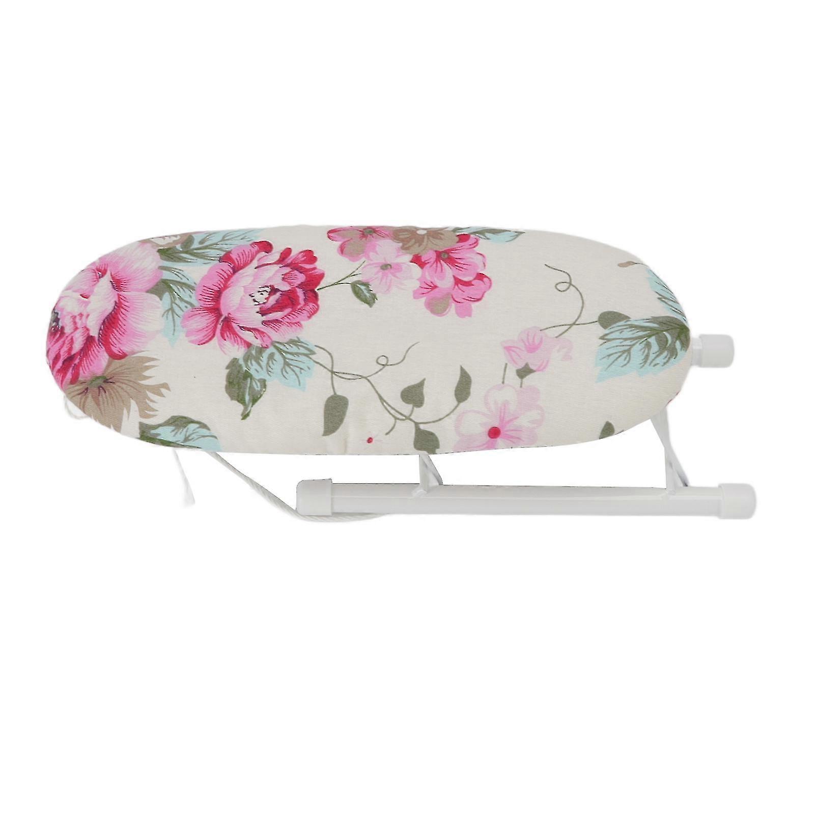 Portable Mini Ironing Board - Foldable Tabletop Ironing Board for Home Travel - Heat Resistant - Clothes Ironing Accessories - Peony Flower