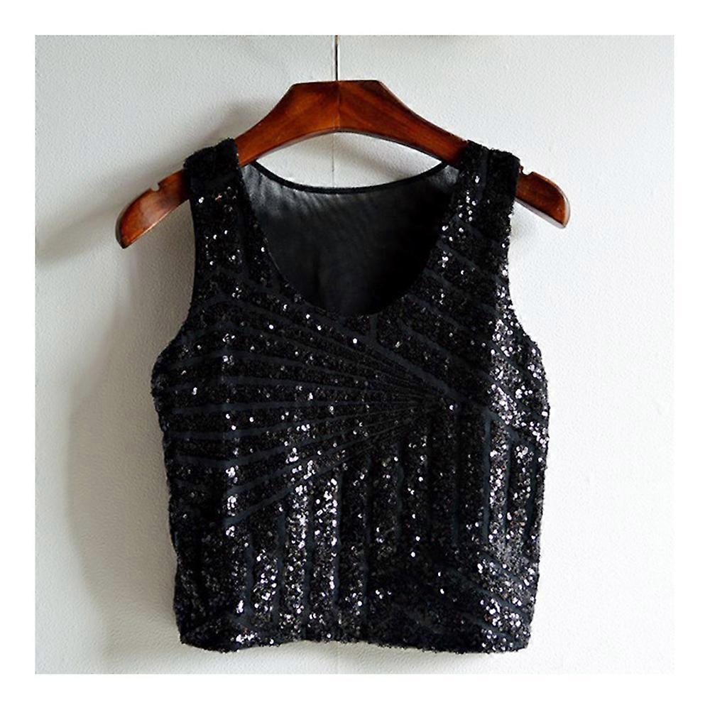 Sequin Splicing Sexy Vest