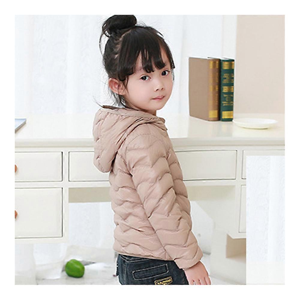 Child Wave Pattern Light Thin Down Coat Hooded