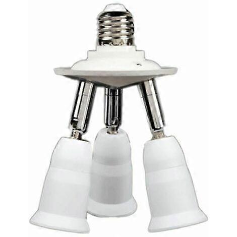 3-in-1 E27 Socket Dispenser Adapter, Standard E27 LED Bulb, Converter Holder, 360 Degree 180 Adjustable Chandelier Socket