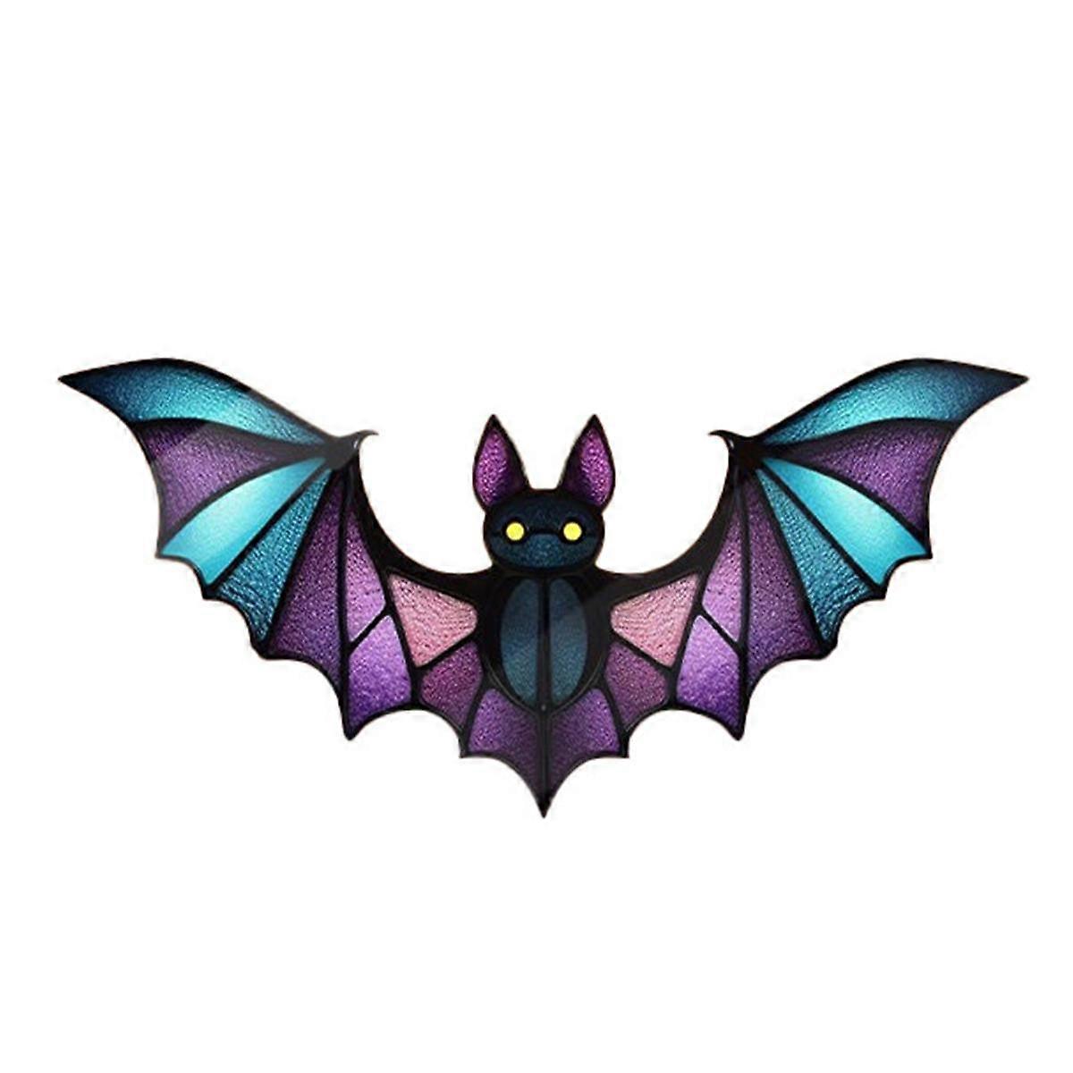 Halloween Bat Stained Glass Suncatcher Window Hanging Acrylic Wall Art Suncatcher Decoration Ghostss Festival Colorful,A