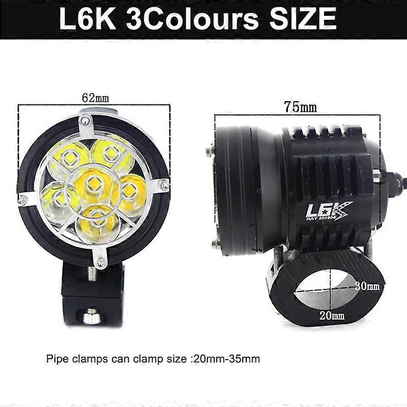 2Pcs Motorcycle Waterproof LED Head Light Fog Driving Lamp Lights Parts