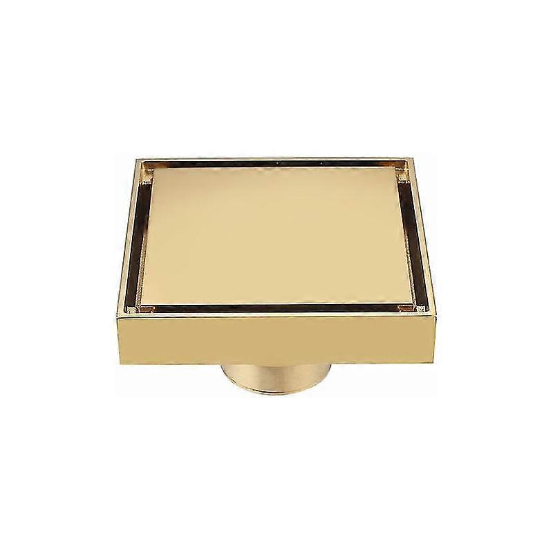 Square Floor Drain - Brushed Gold